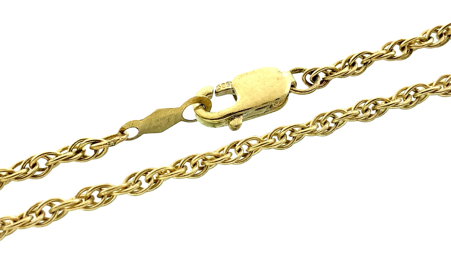 14K Yellow Gold Rope 19 in x 2 mm Chain Necklace 585 AU228