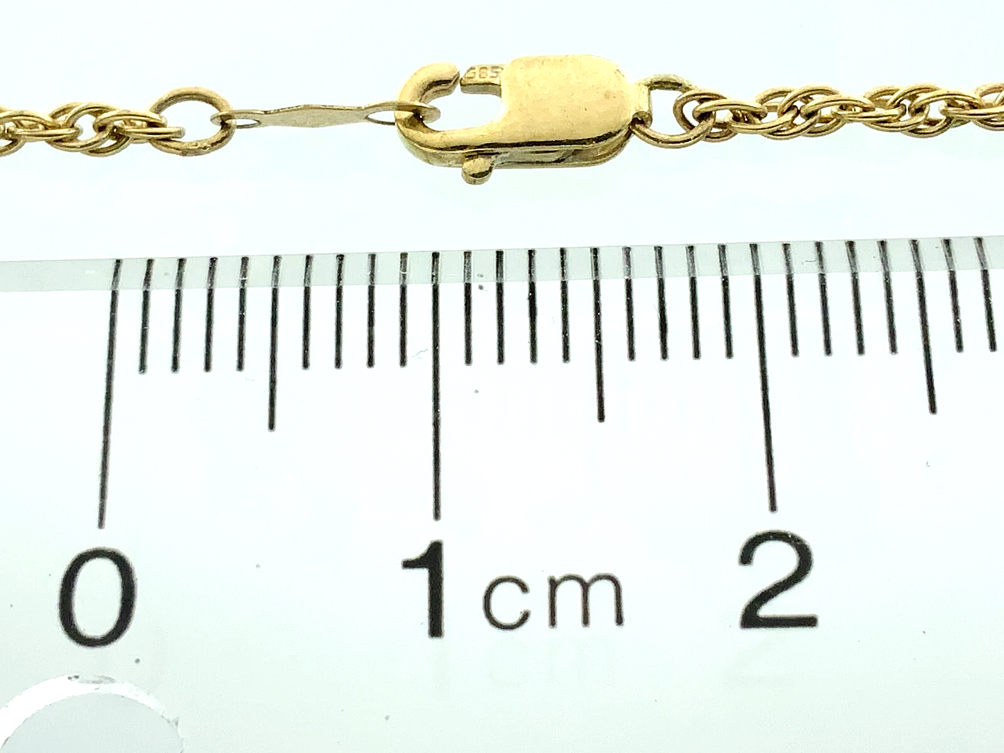 14K Yellow Gold Rope 19 in x 2 mm Chain Necklace 585 AU228