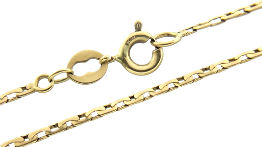 10K Yellow Gold Elongated Box Link Chain Necklace VNS 19 in x 1 mm AU232