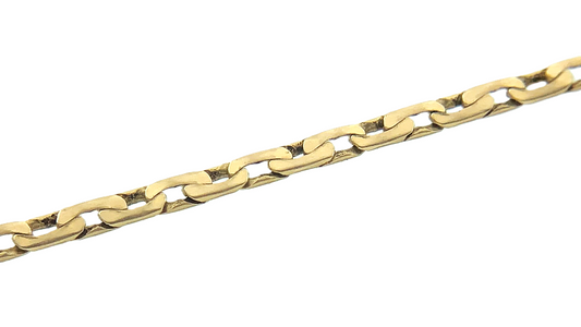 10K Yellow Gold Elongated Box Link Chain Necklace VNS 19 in x 1 mm AU232