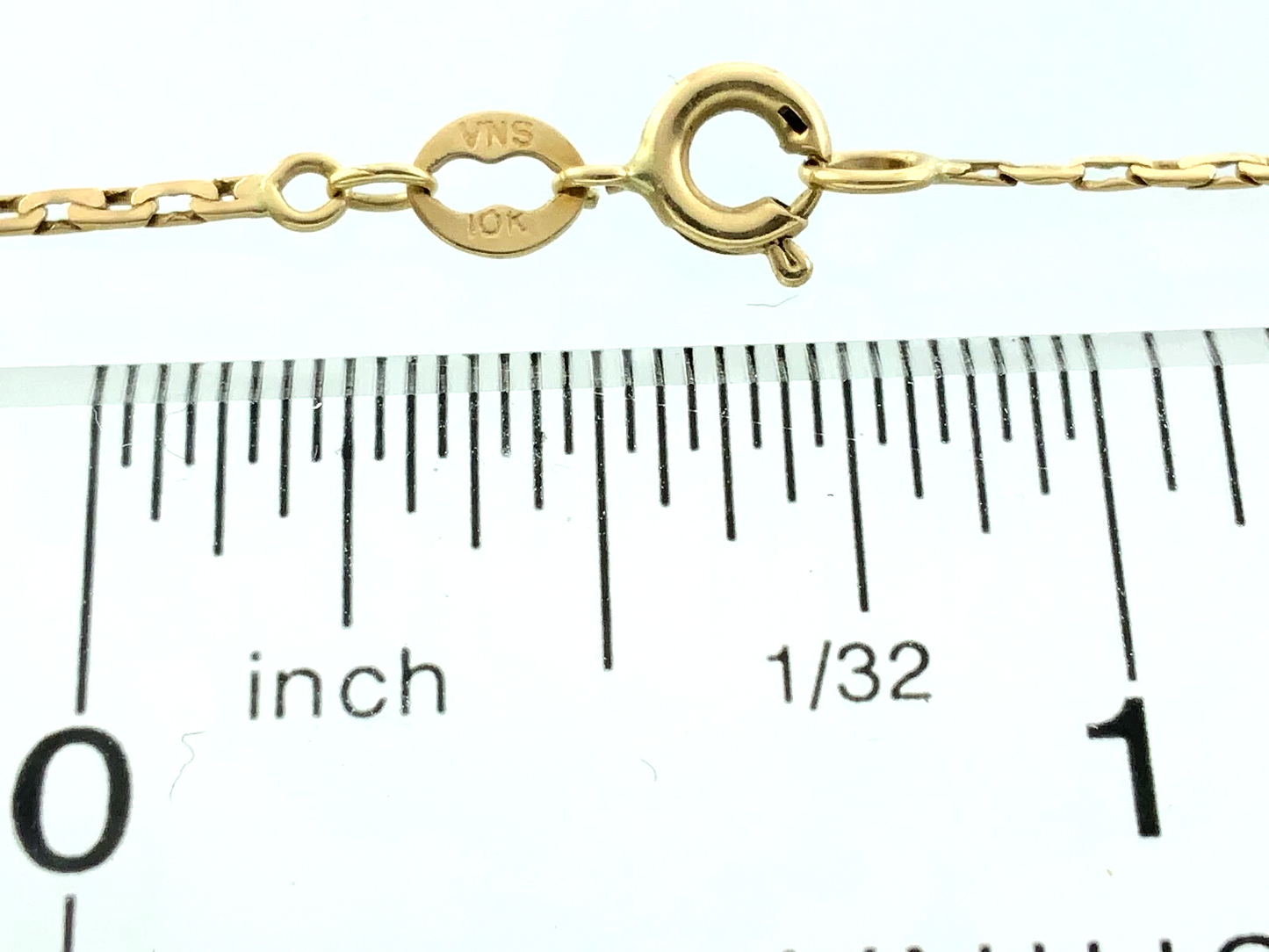 10K Yellow Gold Elongated Box Link Chain Necklace VNS 19 in x 1 mm AU232