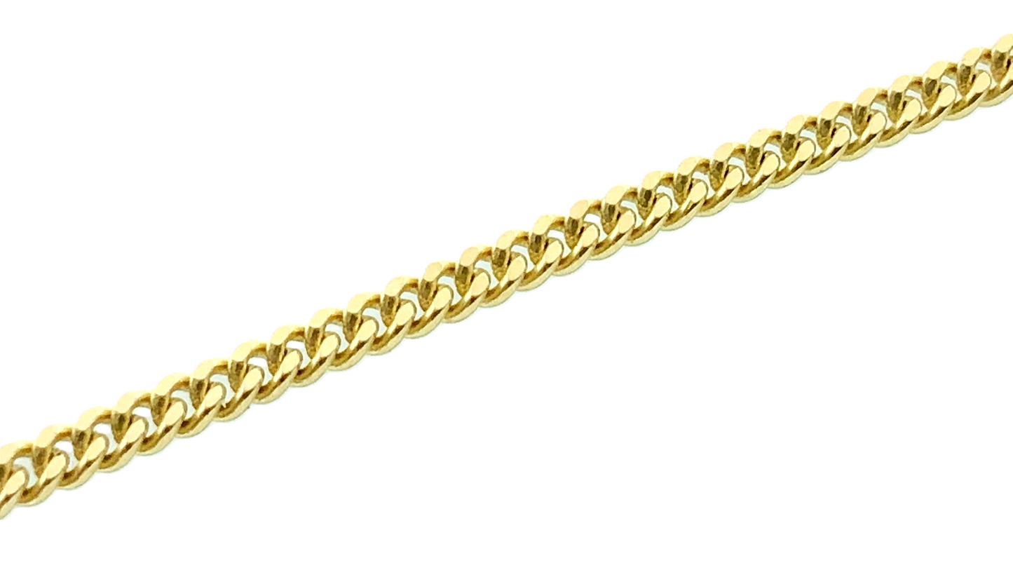 10K Yellow Gold Curb Link Chain Necklace Tecnigold Italy 16 in x 1 mm AU234
