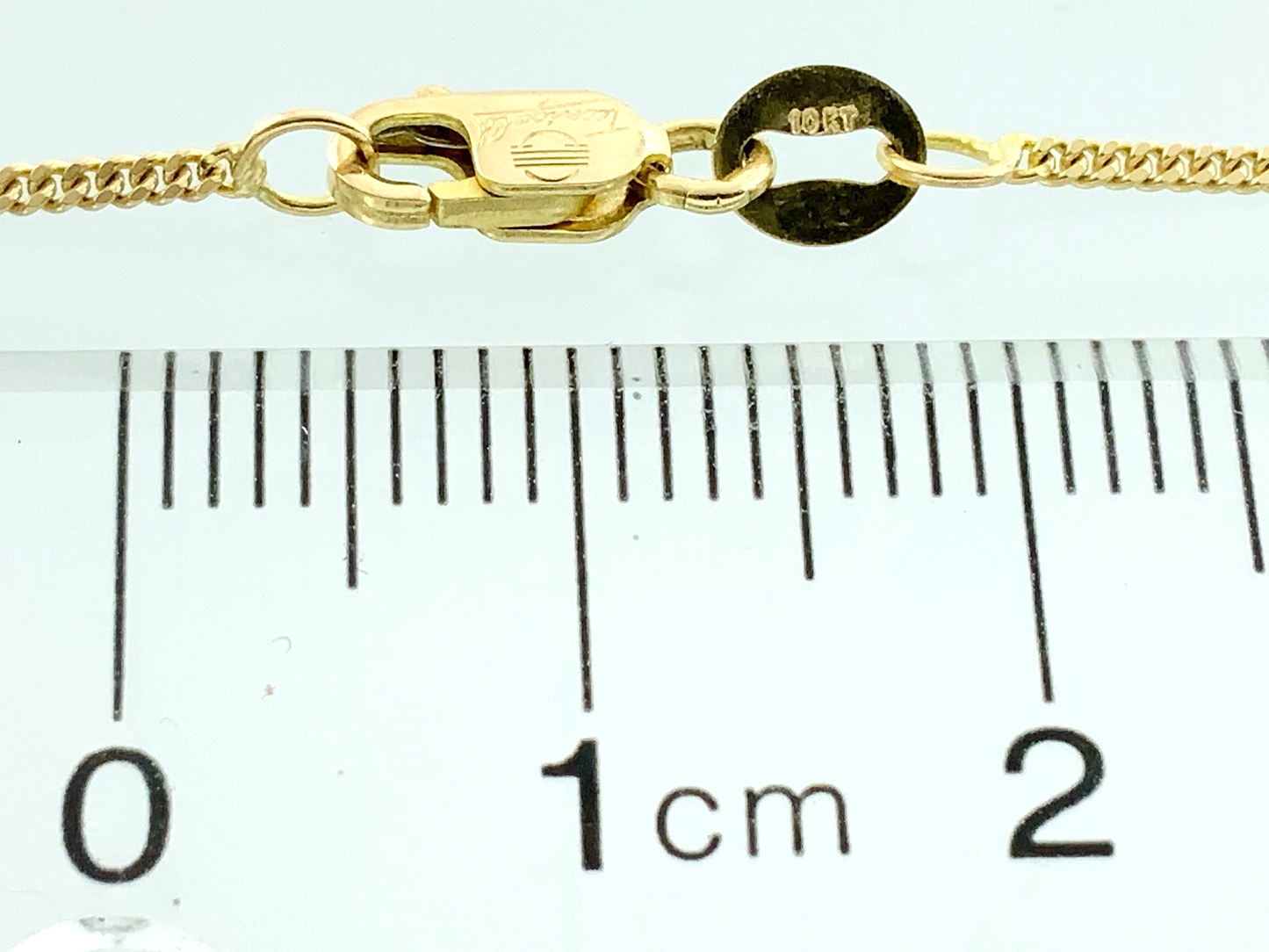 10K Yellow Gold Curb Link Chain Necklace Tecnigold Italy 16 in x 1 mm AU234