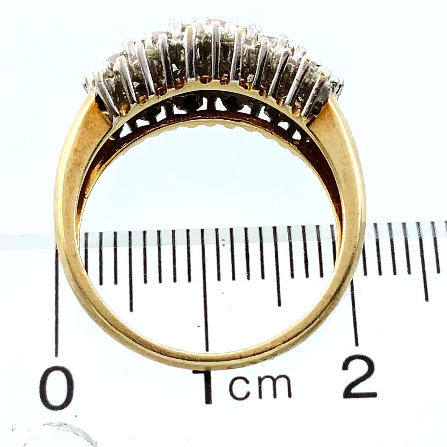10K Yellow Gold Diamond Cluster Ring Band Size Loose 7 AU239
