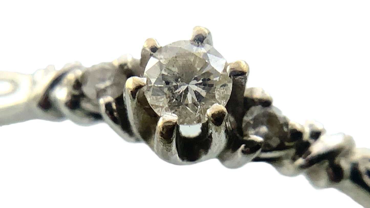 10K White Gold Diamond Engagement Ring Size: 7.25 AU243