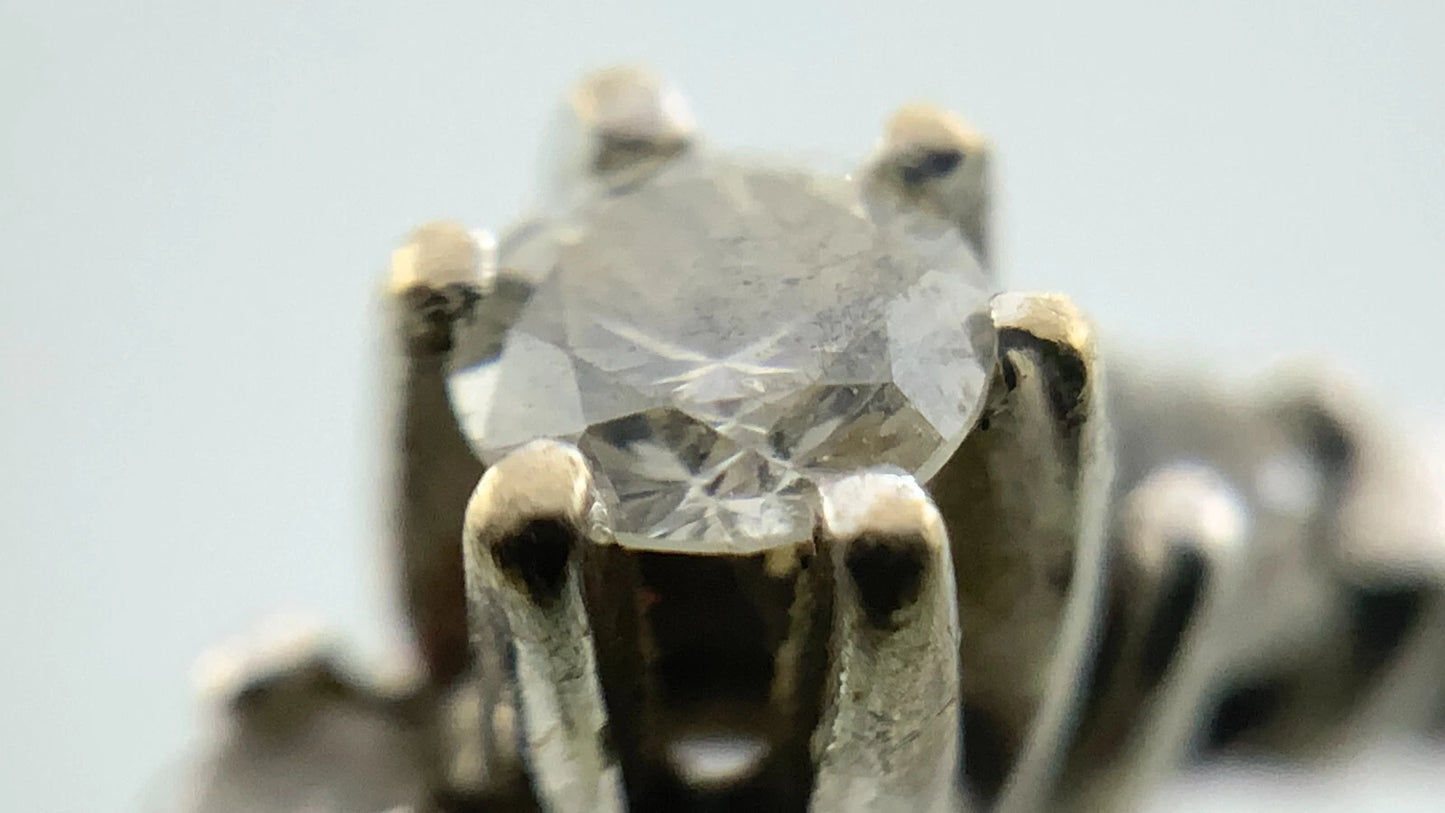 10K White Gold Diamond Engagement Ring Size: 7.25 AU243