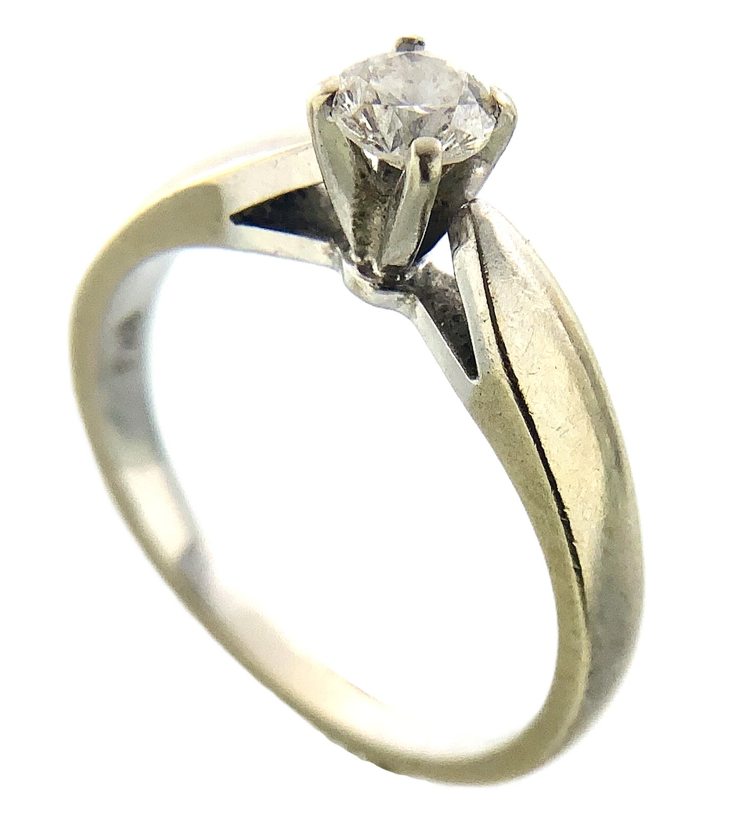 14K White Gold Diamond Engagement Ring Size: 6.75 AU244