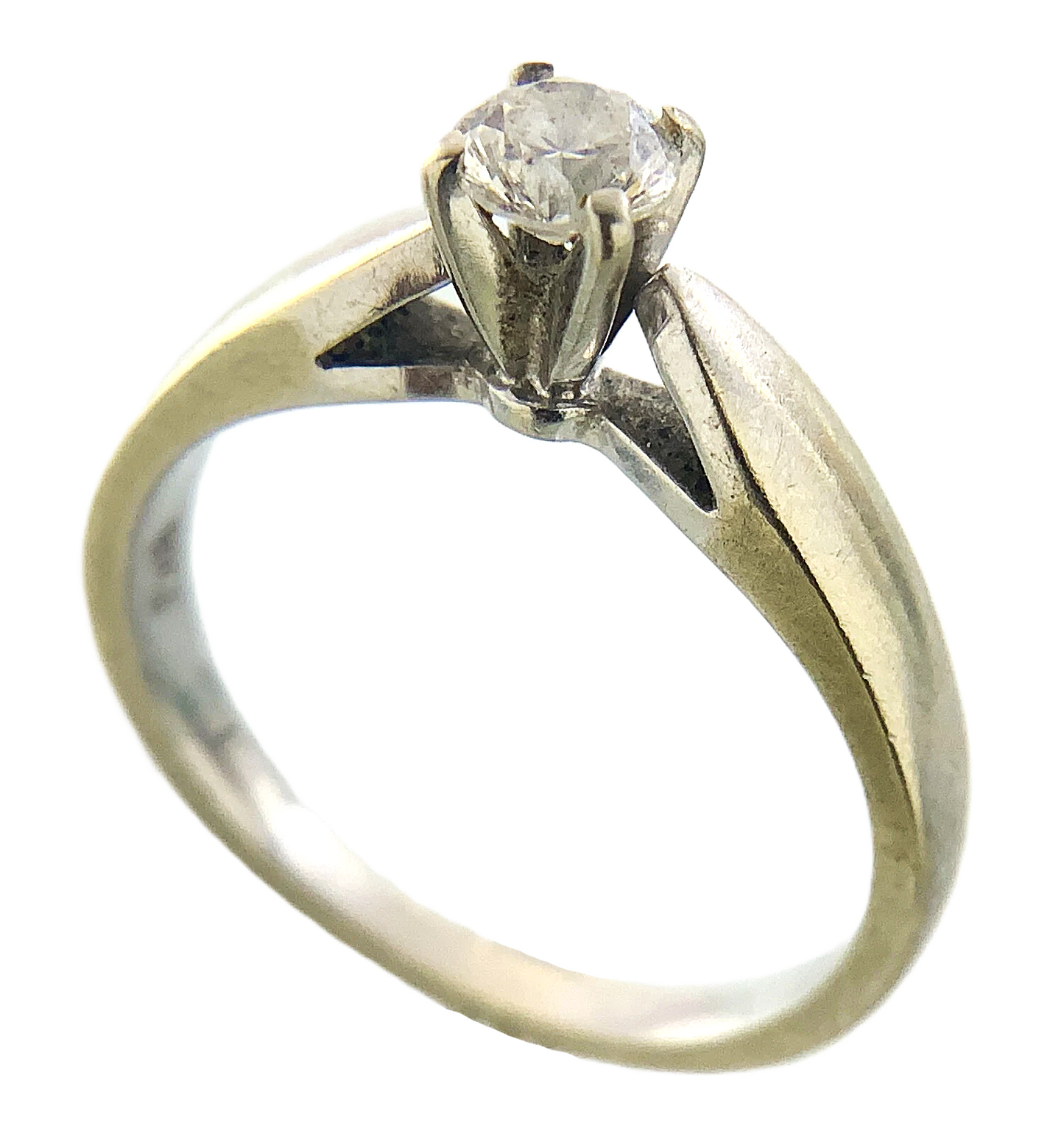 14K White Gold Diamond Engagement Ring Size: 6.75 AU244