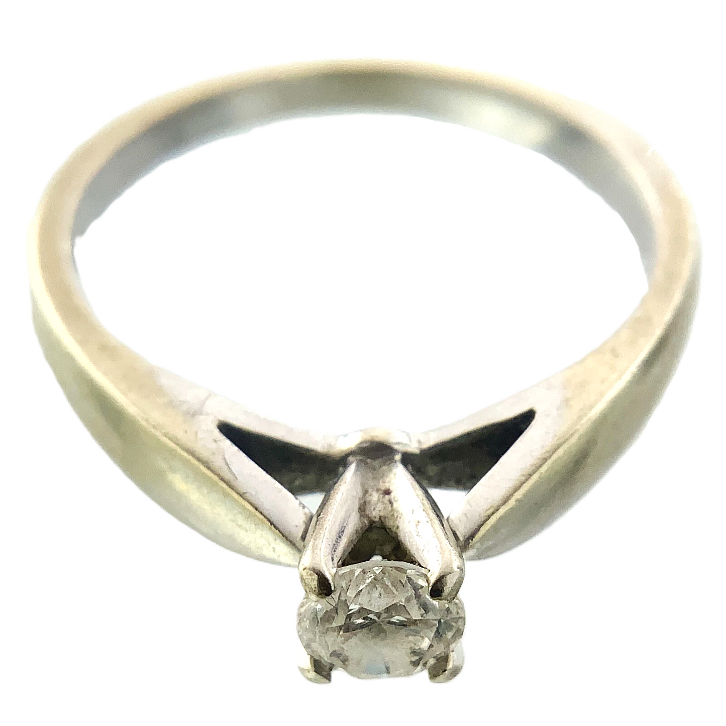 14K White Gold Diamond Engagement Ring Size: 6.75 AU244