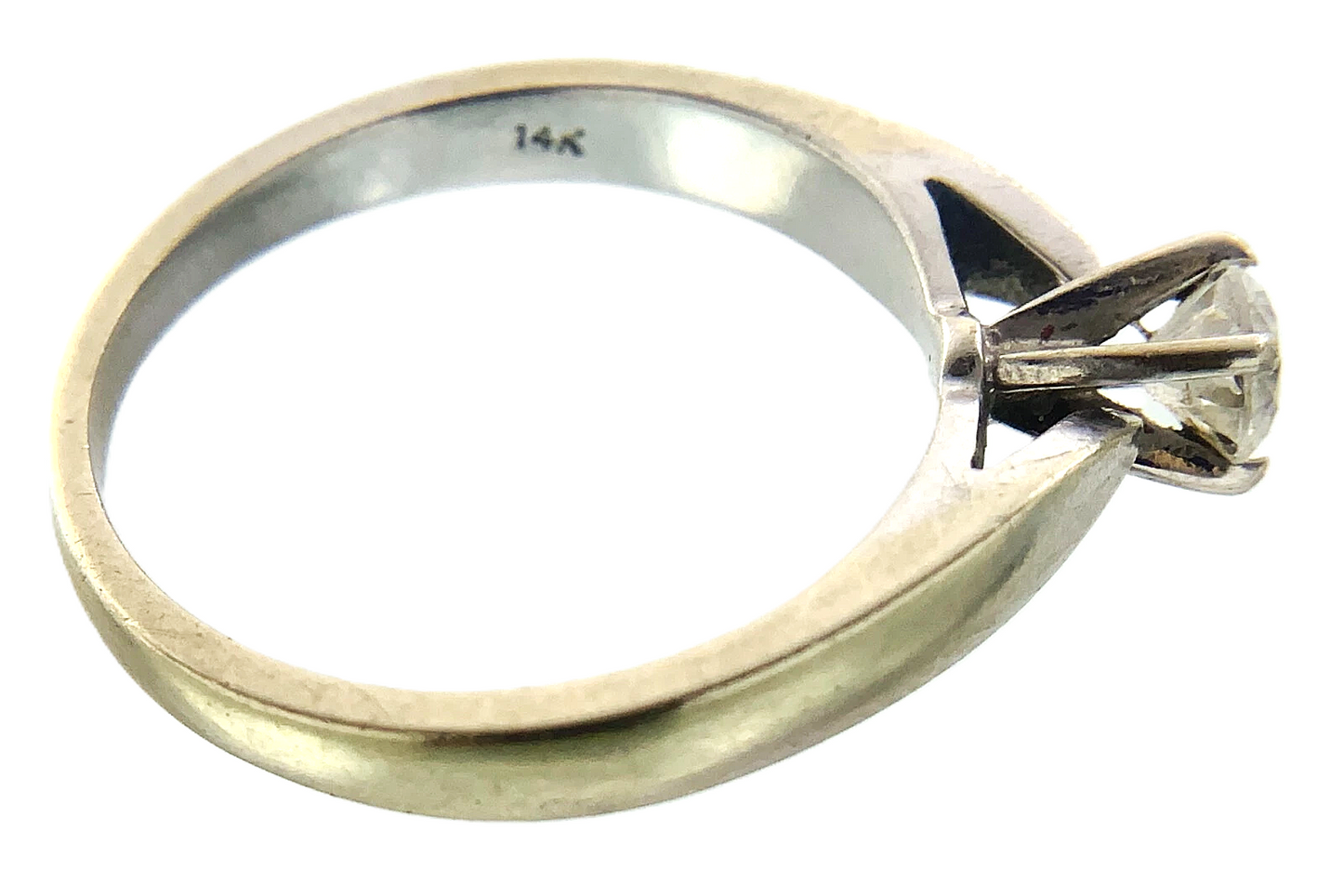 14K White Gold Diamond Engagement Ring Size: 6.75 AU244