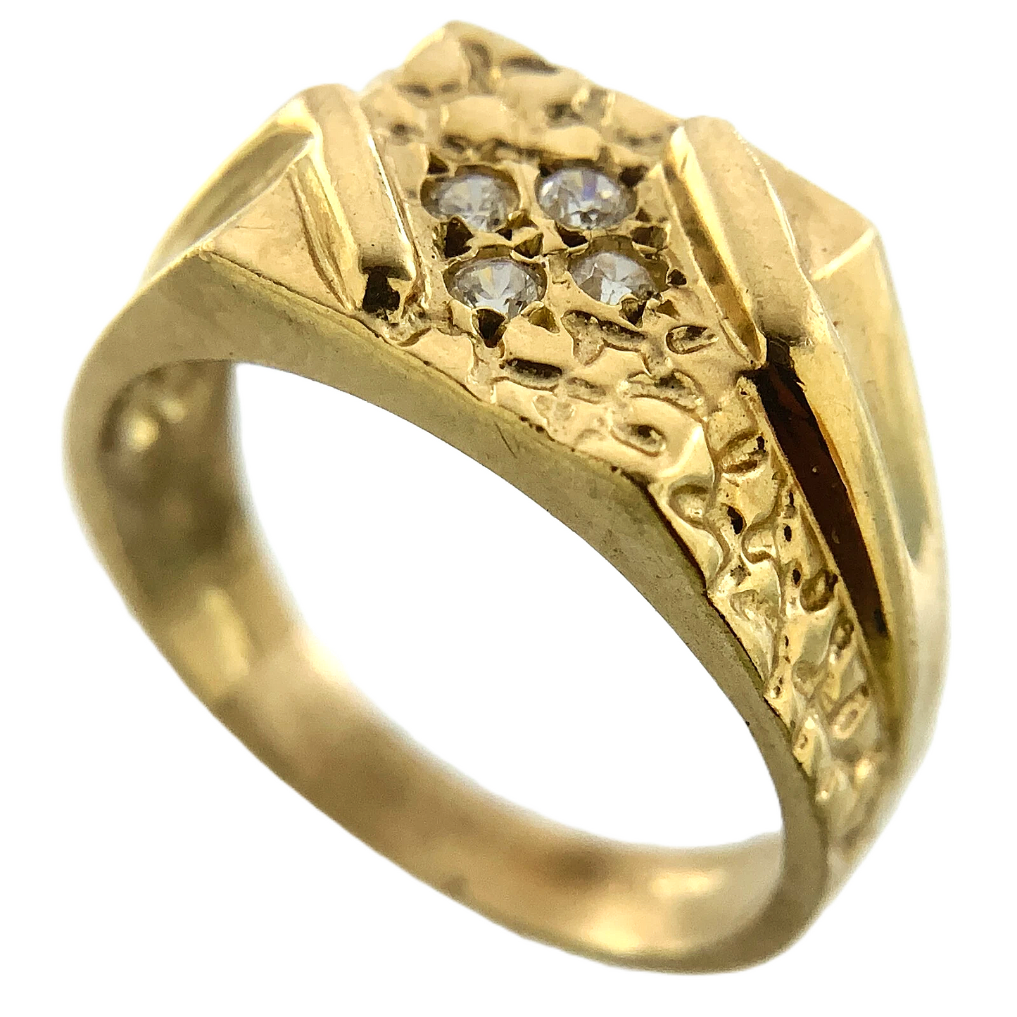 10K Yellow Gold Mens Nugget Ring Size: 8.75 AU245