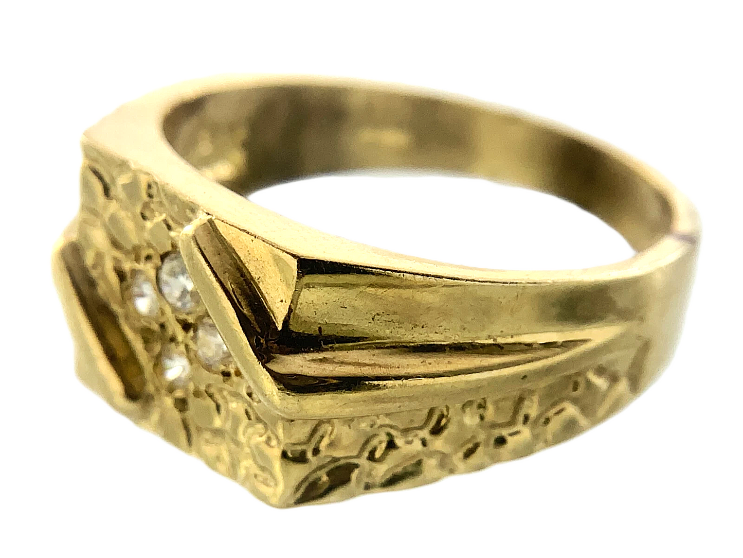 10K Yellow Gold Mens Nugget Ring Size: 8.75 AU245