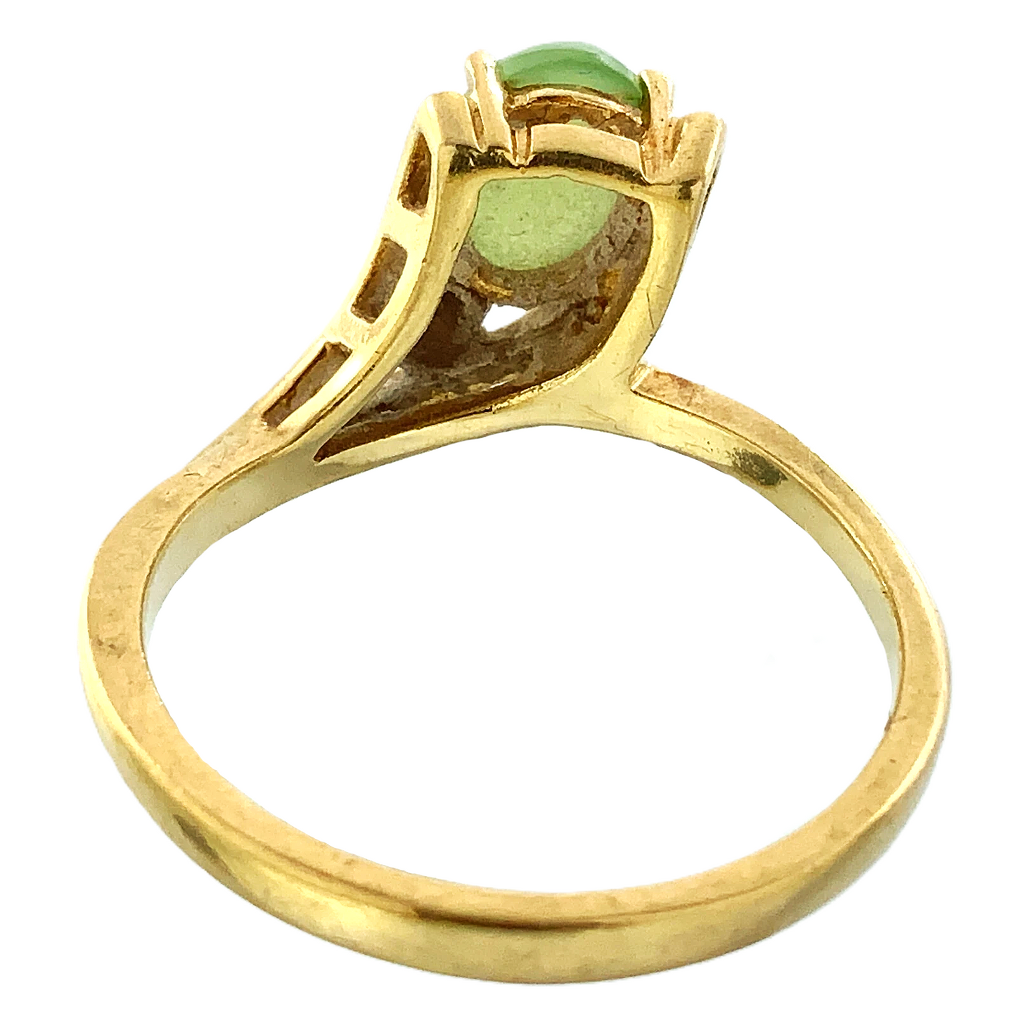 10K Yellow Gold Green Jade Ring Size: 6 AU249