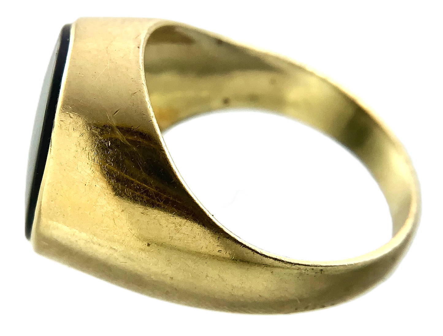 10K Yellow Gold Black Onyx Signet Ring Size: 7.5 AU250