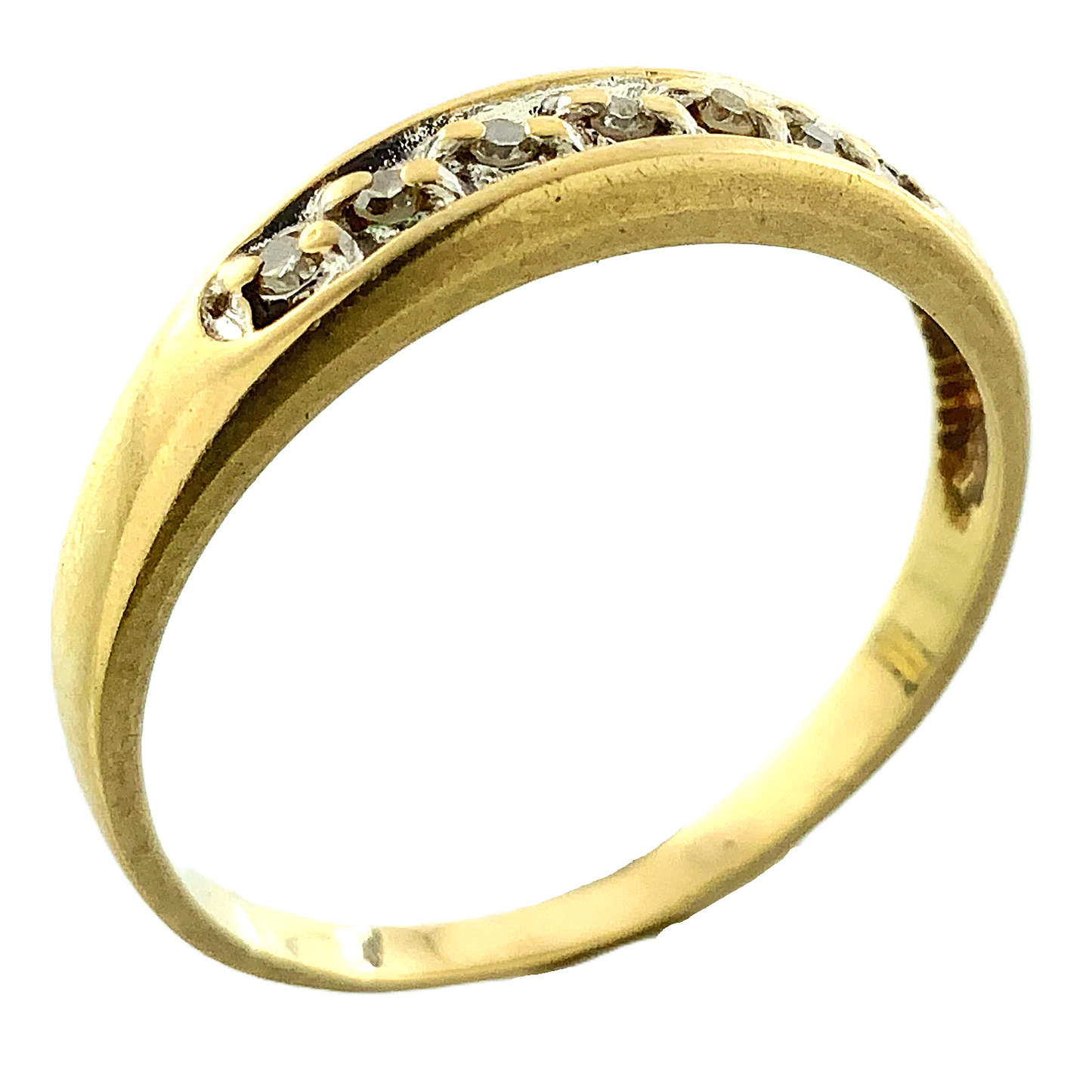 10K Yellow Gold Diamond Band Ring Size 6.75 AU253