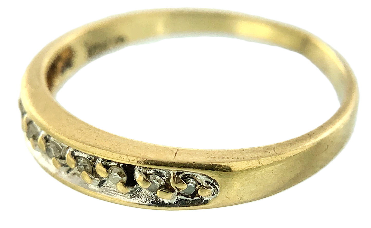 10K Yellow Gold Diamond Band Ring Size 6.75 AU253