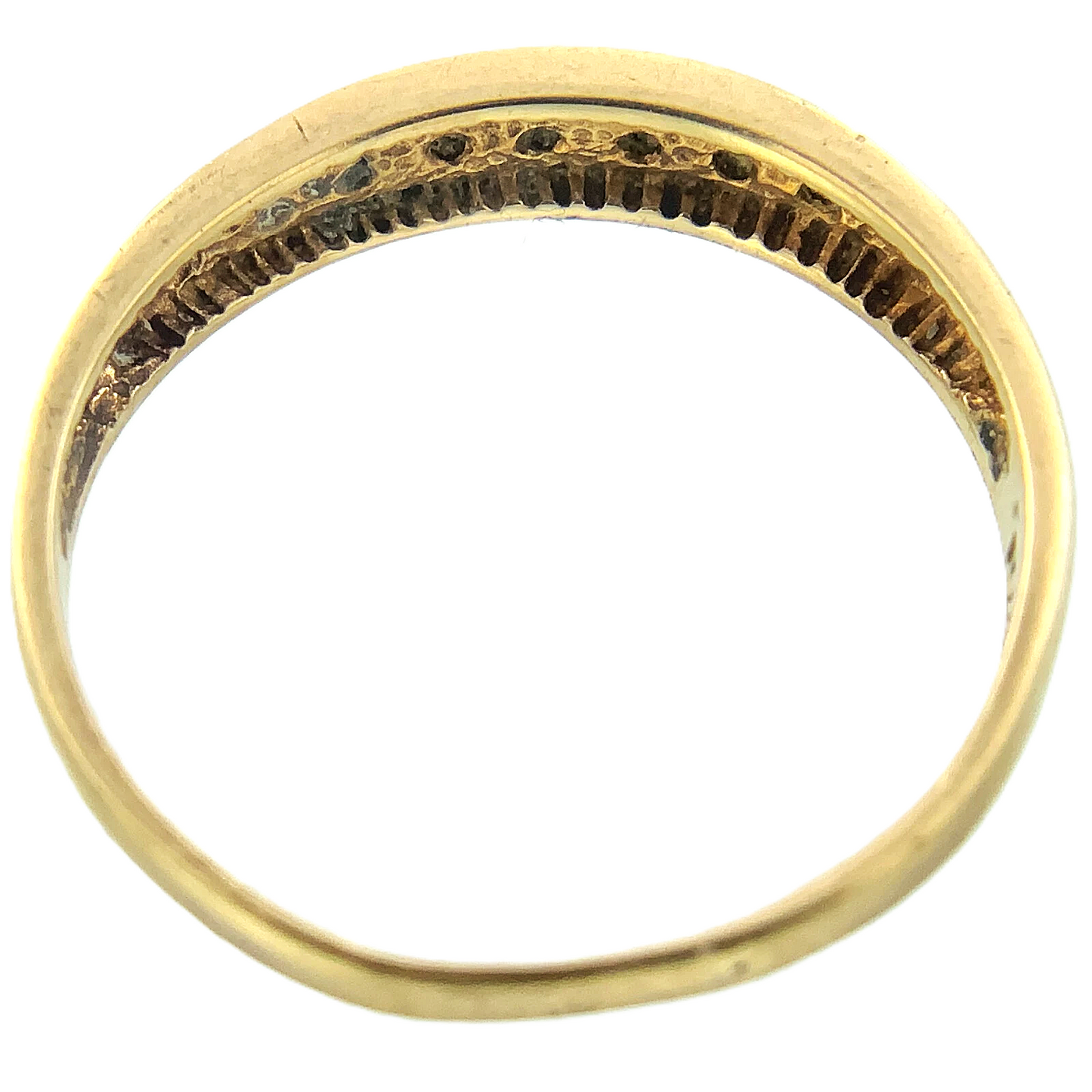 10K Yellow Gold Diamond Band Ring Size 6.75 AU253