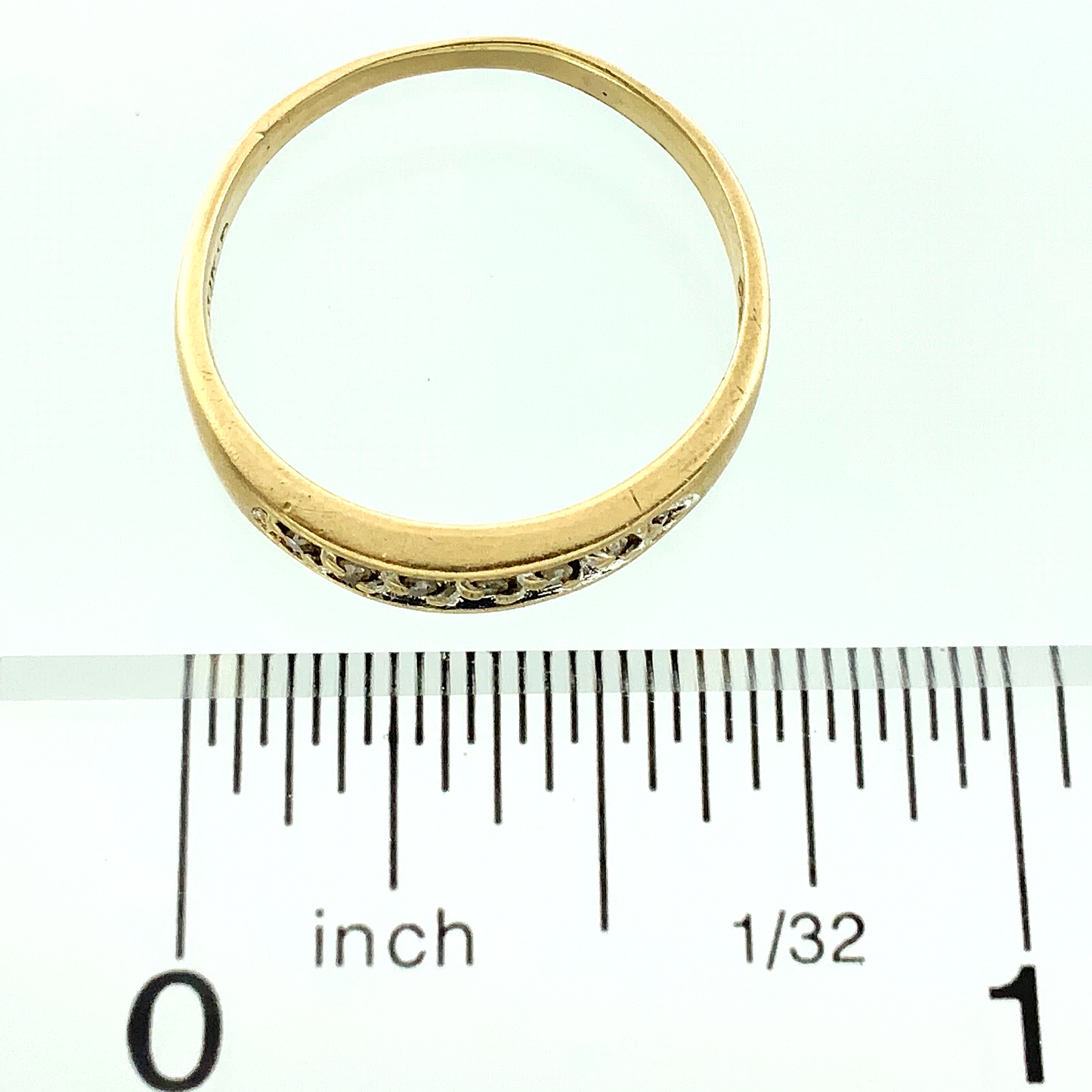 10K Yellow Gold Diamond Band Ring Size 6.75 AU253