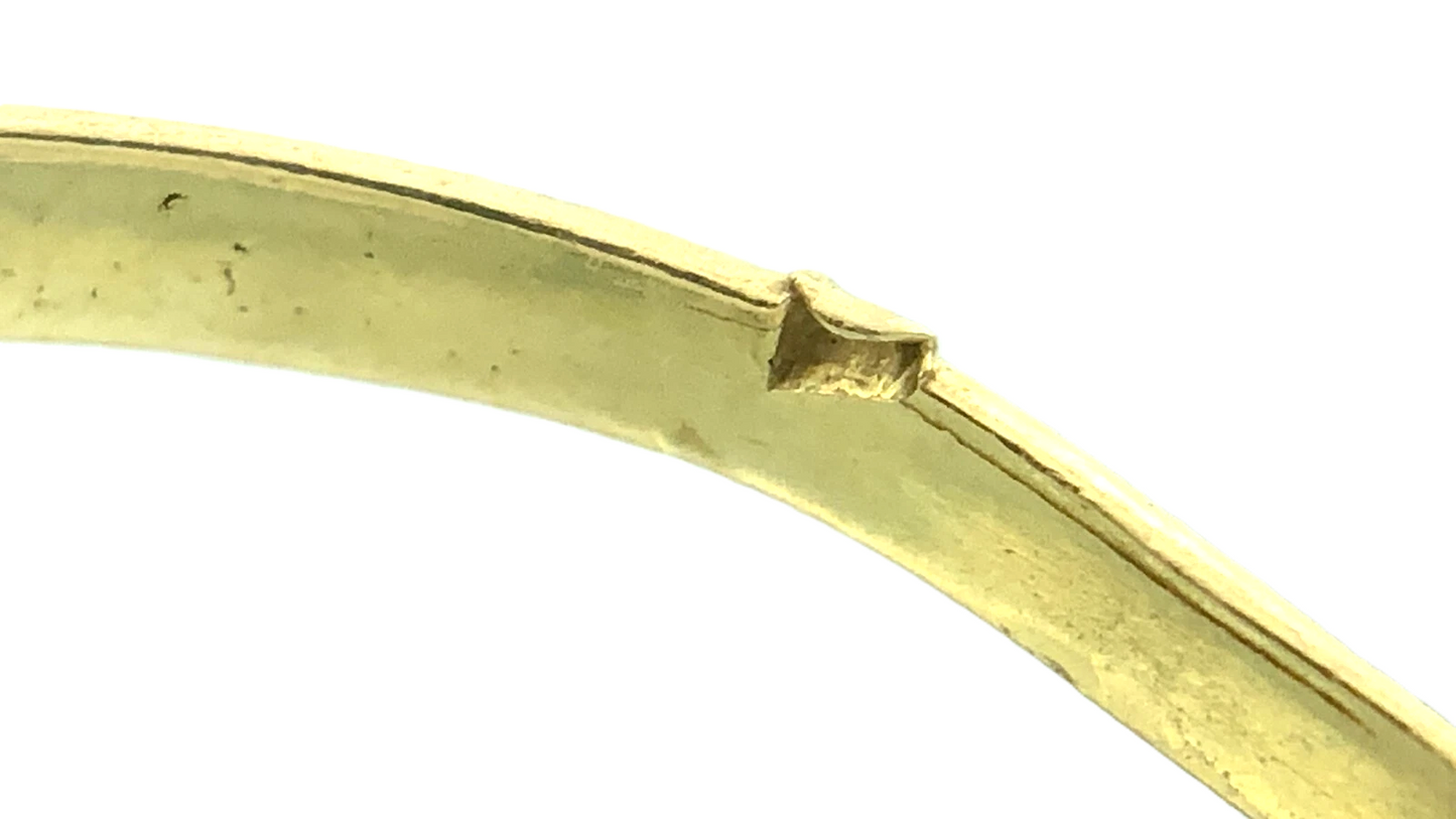 14K Yellow Gold Blue Sapphire Wishbone Ring Size 6.25 AU256