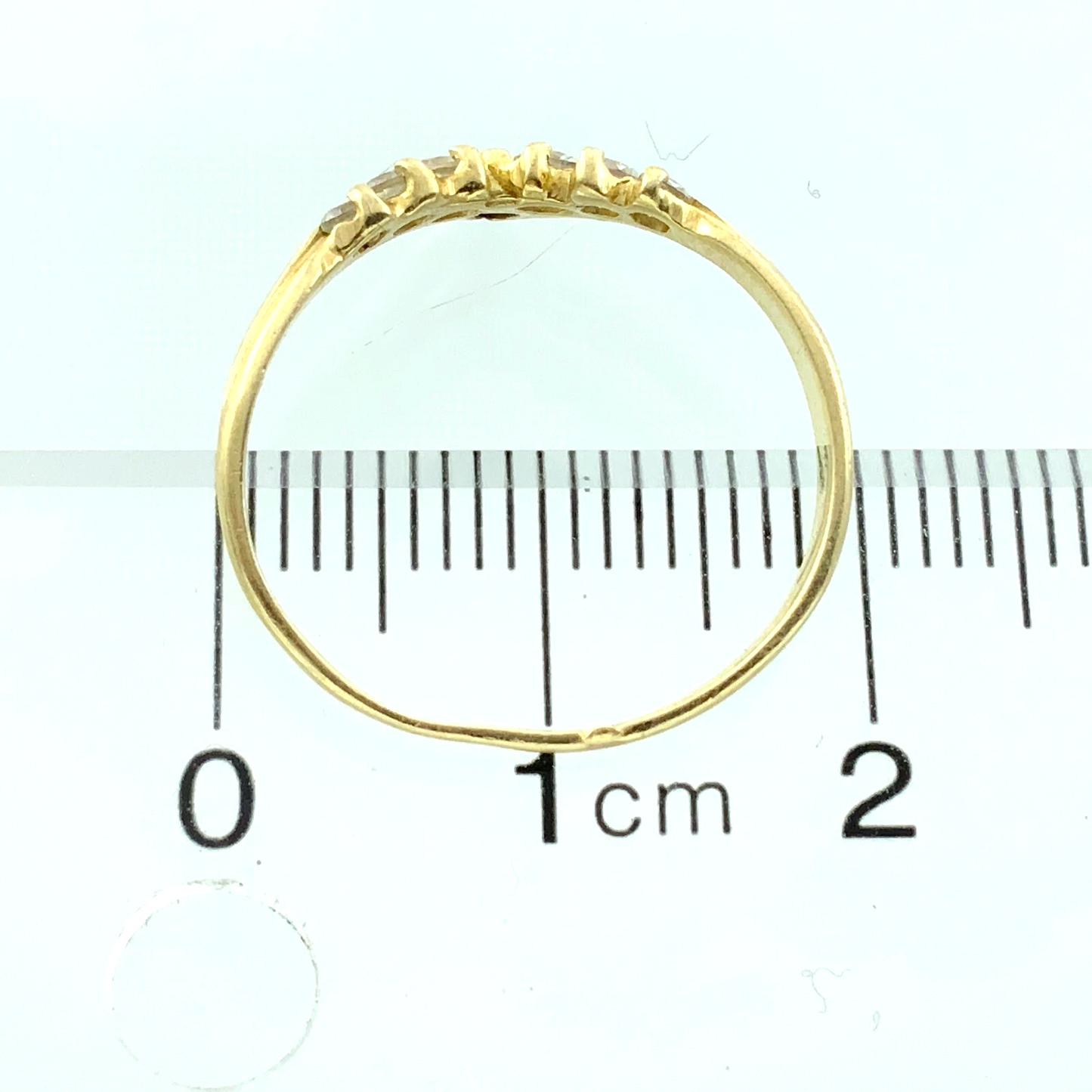 14K Yellow Gold Blue Sapphire Wishbone Ring Size 6.25 AU256