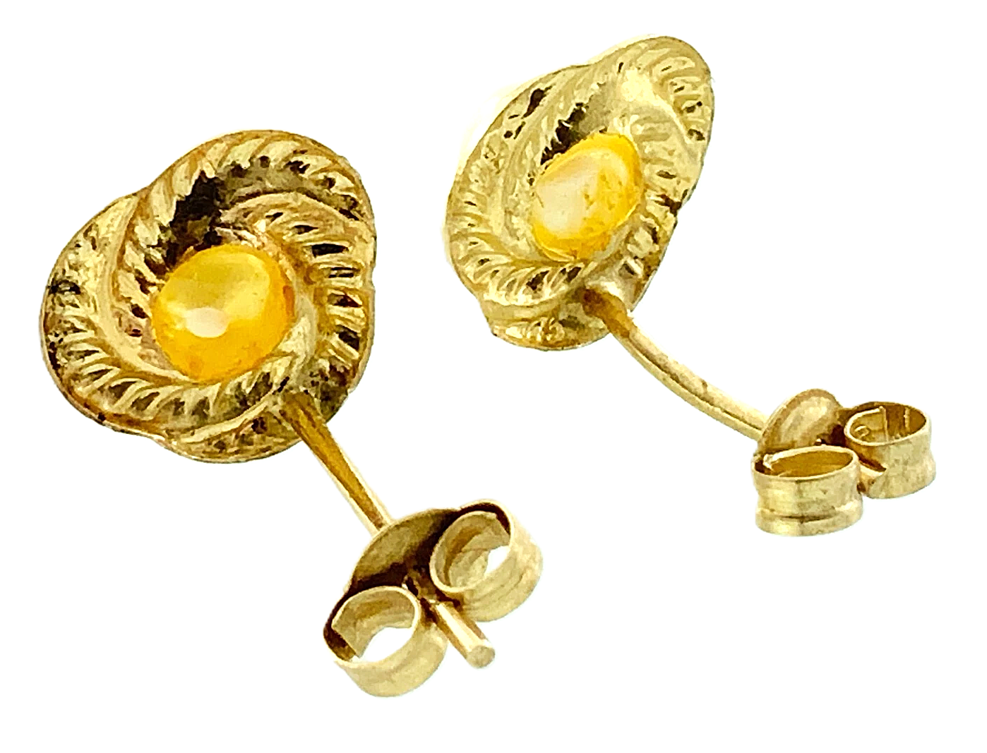 10K Yellow Gold Pearl Earrings AU265