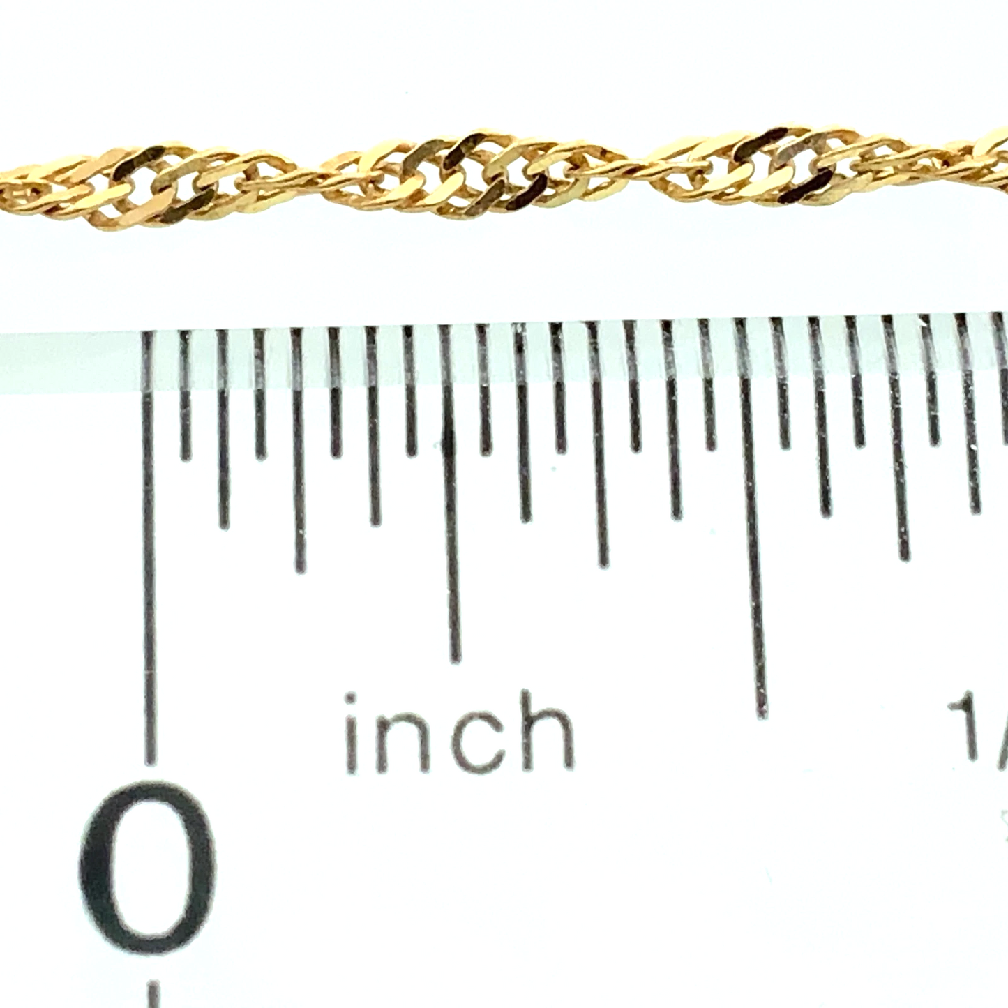 10K Yellow Gold Rope Link Chain Bracelet 7 in x 2 mm AU269