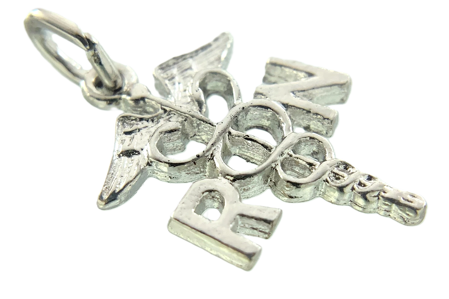 10K Gold Platinum Plated RN Registered Nurse Pendant Caduceus Charm AU272