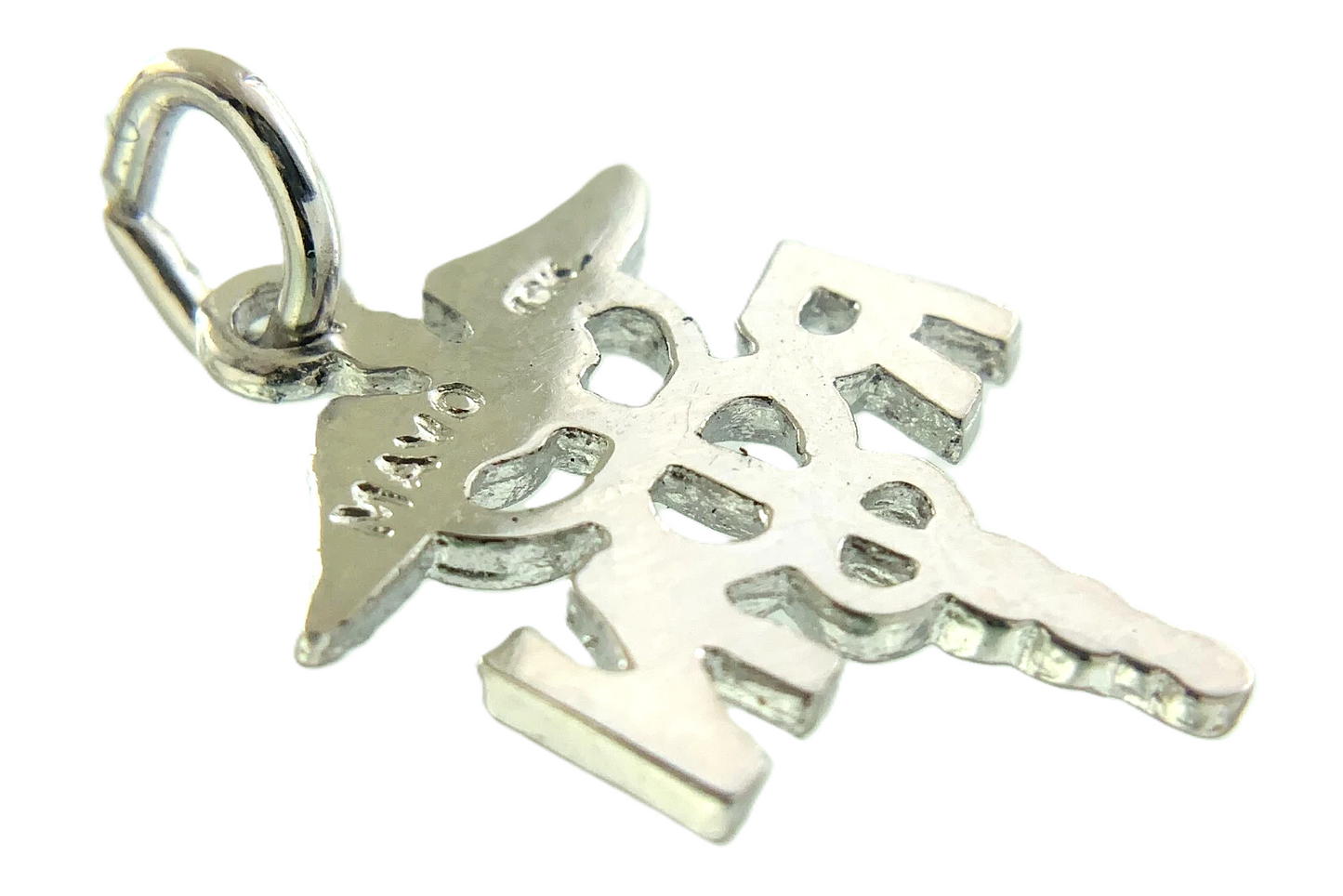 10K Gold Platinum Plated RN Registered Nurse Pendant Caduceus Charm AU272