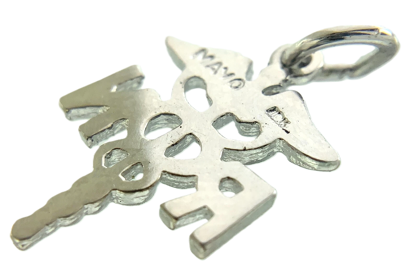 10K Gold Platinum Plated RN Registered Nurse Pendant Caduceus Charm AU272