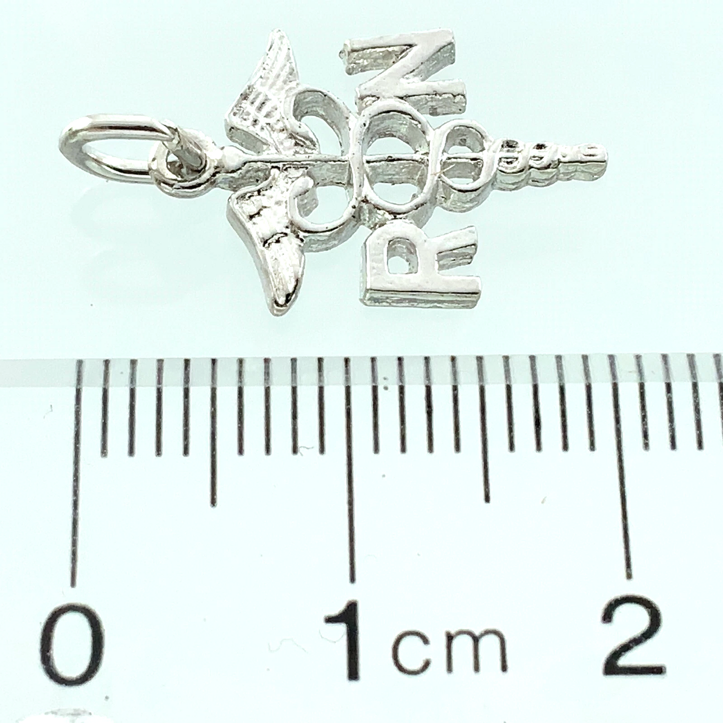 10K Gold Platinum Plated RN Registered Nurse Pendant Caduceus Charm AU272