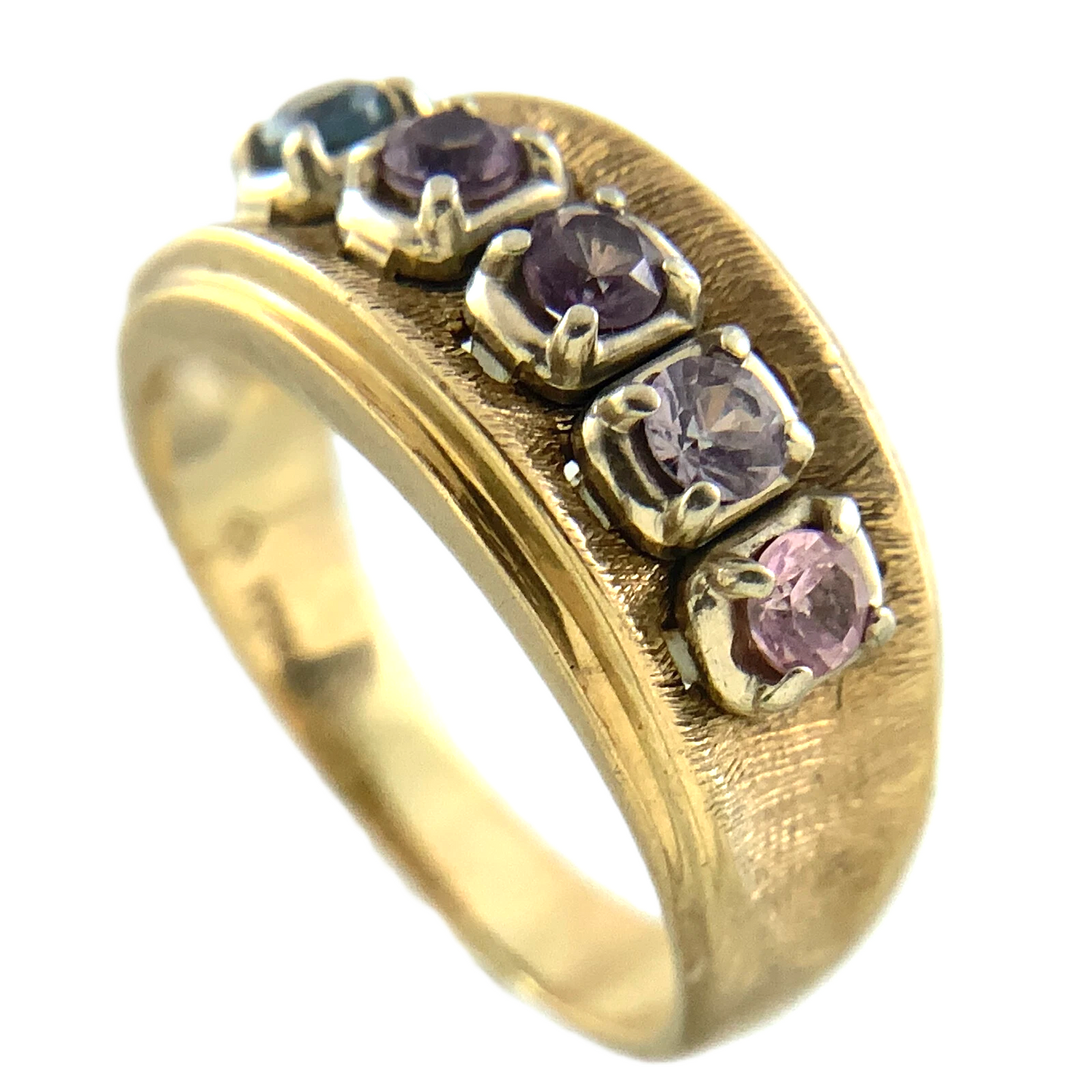 10K Yellow Gold Ring 5 Birthstone Multicolor Gemstone Band Size: 7 AU274