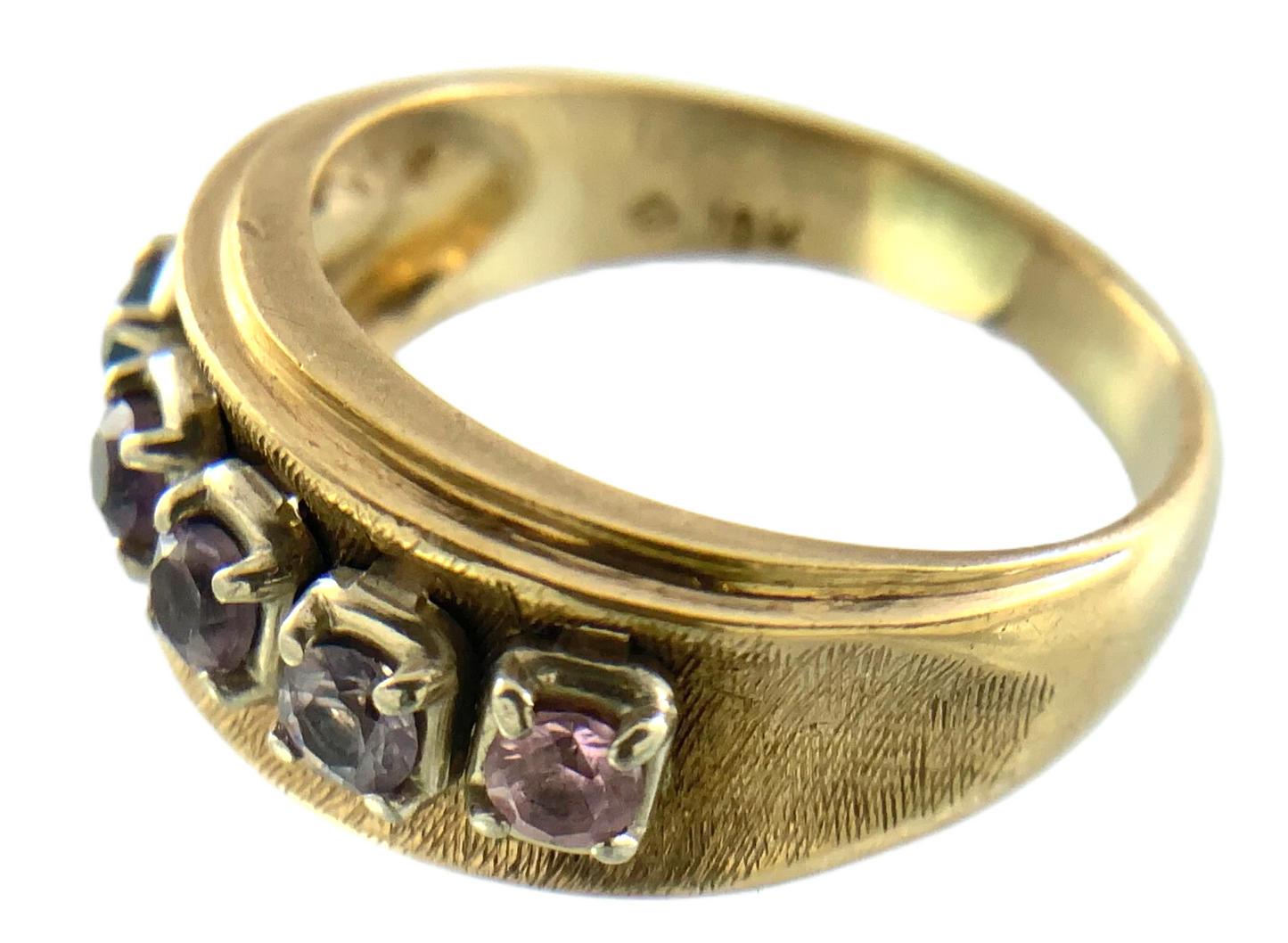 10K Yellow Gold Ring 5 Birthstone Multicolor Gemstone Band Size: 7 AU274