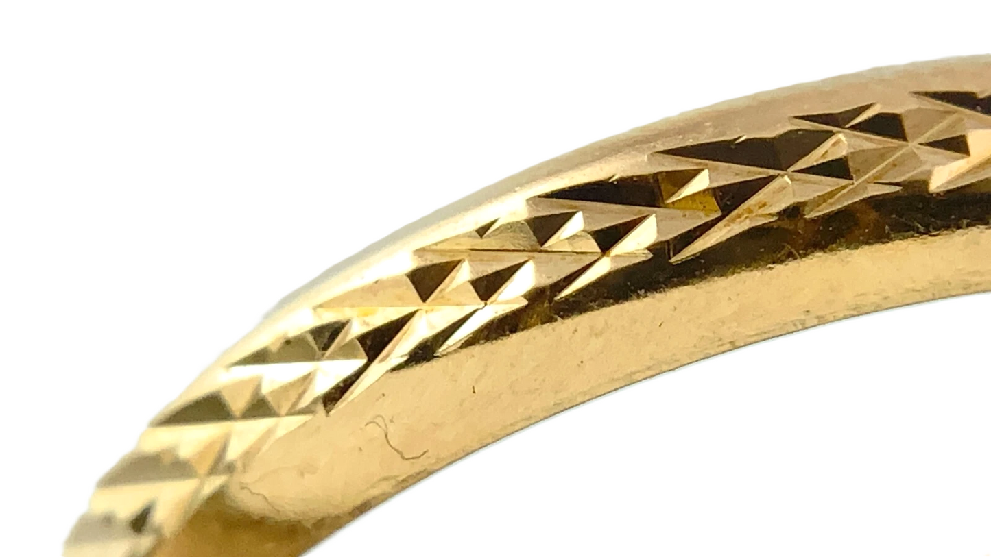 10K Yellow Gold Simple Elegant Hoop Earrings Hinge Back 0.75in AU281