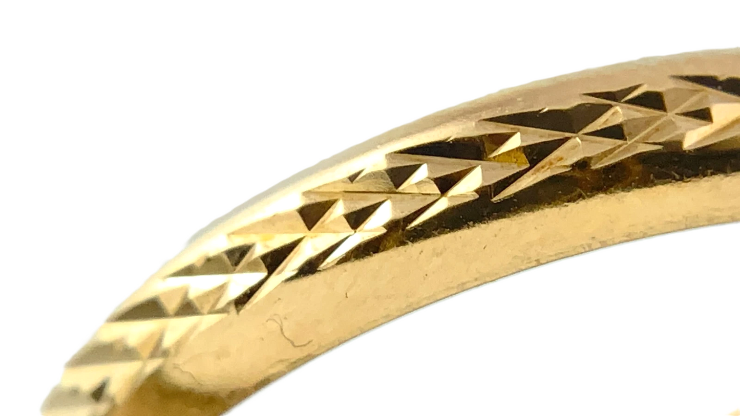 10K Yellow Gold Simple Elegant Hoop Earrings Hinge Back 0.75in AU281