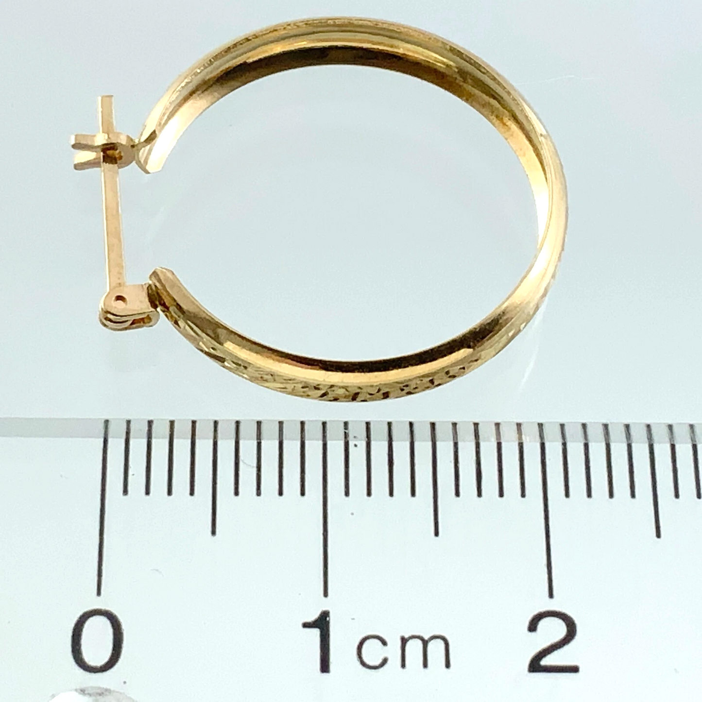 10K Yellow Gold Simple Elegant Hoop Earrings Hinge Back 0.75in AU281