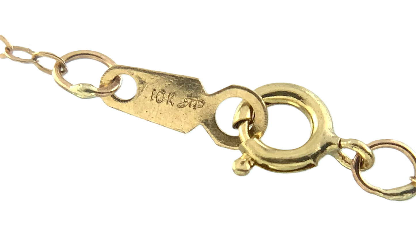 10K Yellow Gold Flat Cable Link Chain Necklace 15.75 in x 1 mm AU284