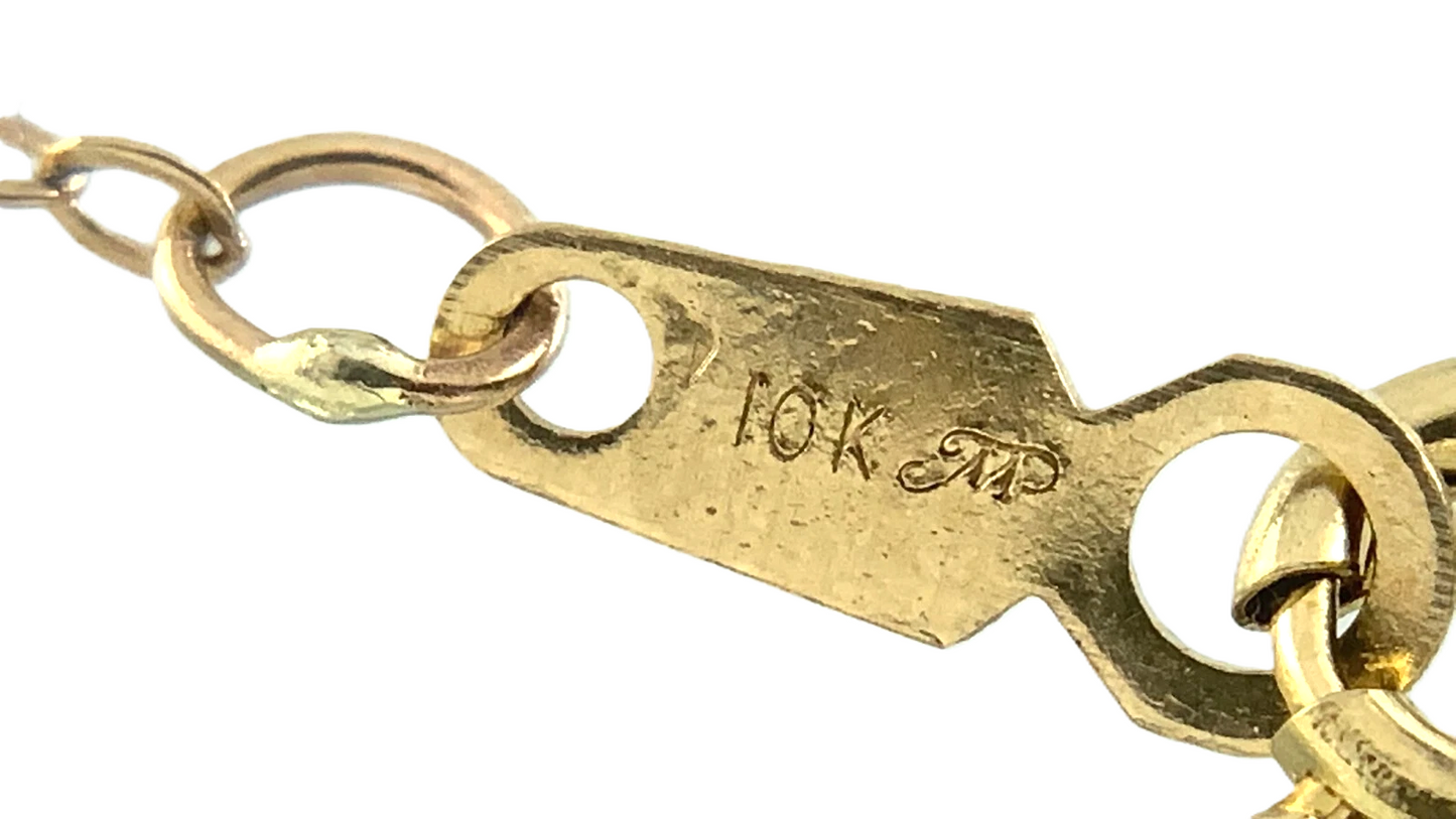 10K Yellow Gold Flat Cable Link Chain Necklace 15.75 in x 1 mm AU284