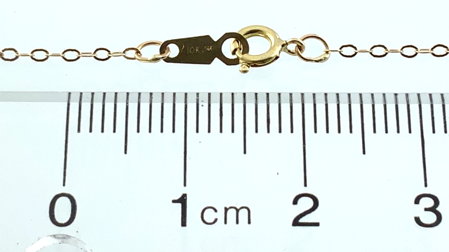 10K Yellow Gold Flat Cable Link Chain Necklace 15.75 in x 1 mm AU284