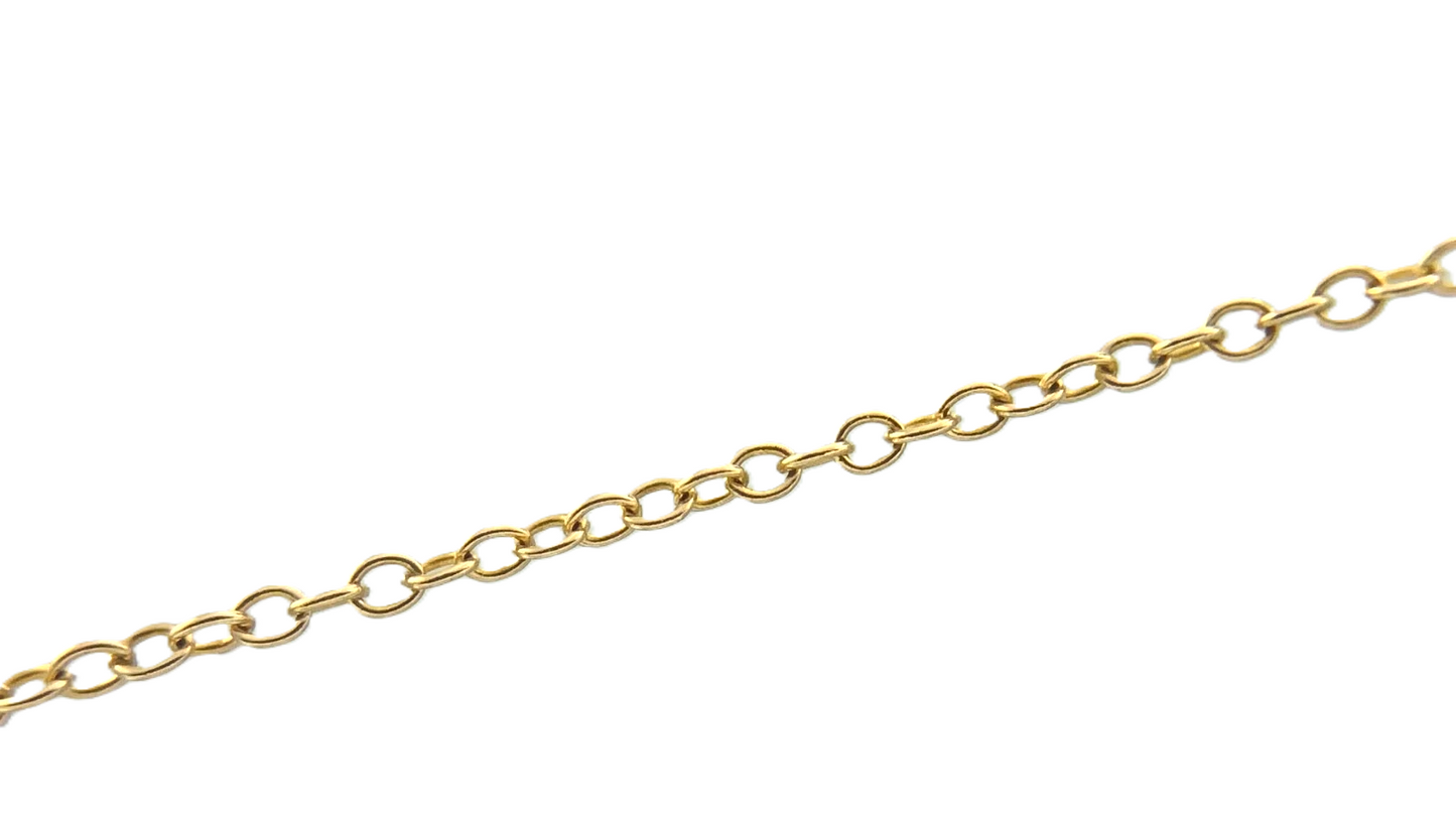 10K Yellow Gold Emerald Green Stone Pendant Necklace Gold Chain AU295