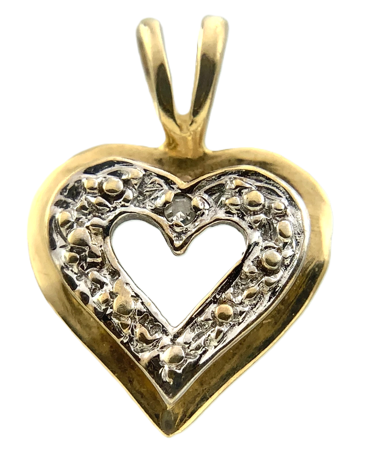10K Yellow Gold Heart Shape Pendant Symbol of Love AU301