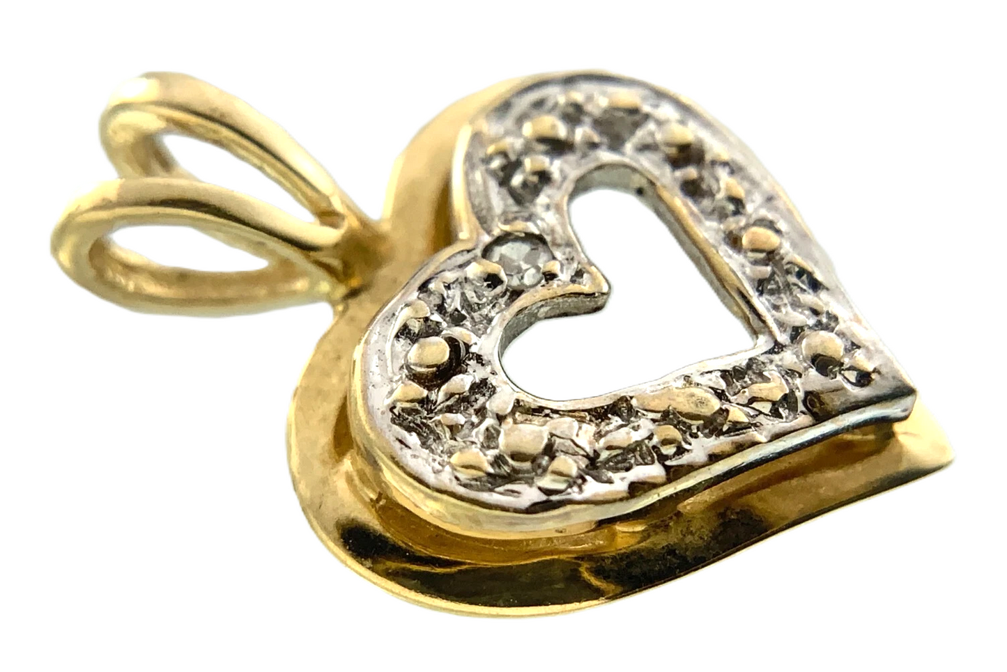10K Yellow Gold Heart Shape Pendant Symbol of Love AU301