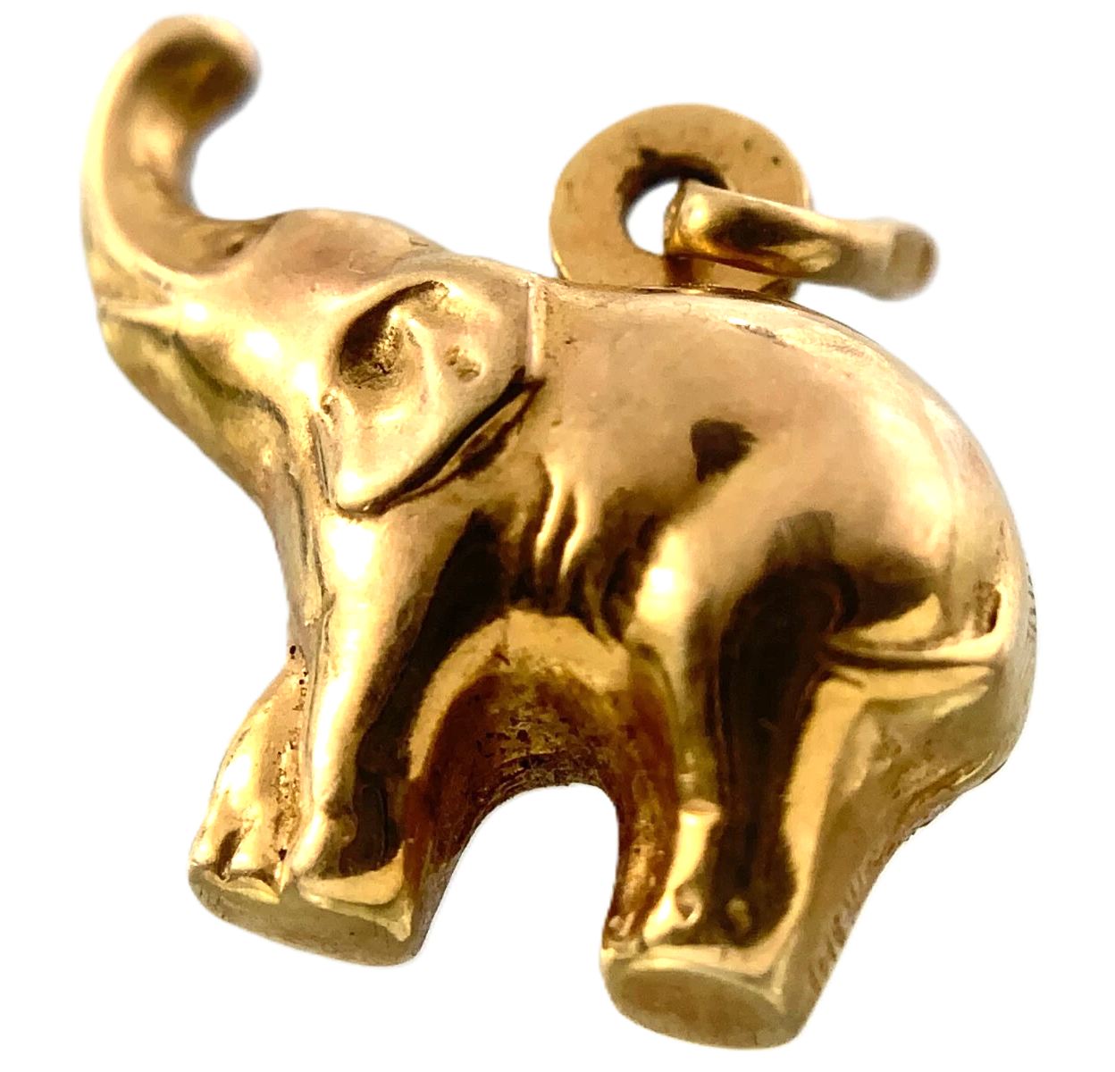 10K Yellow Gold Elephant Charm Pendant 1.2 grams AU310