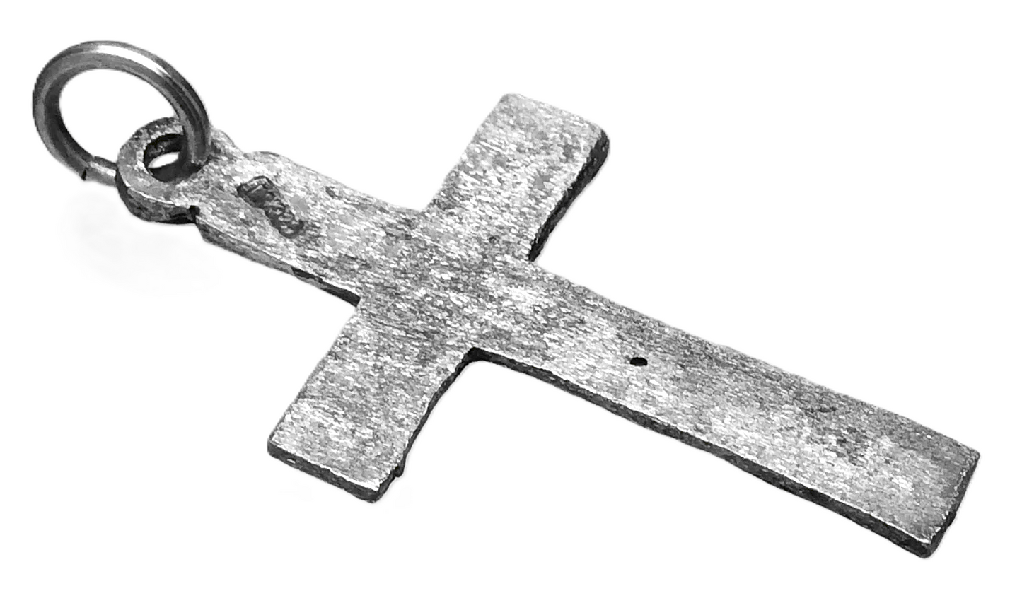 Christian Jesus Cross Catholic Etching 4.8 Grams 925 Silver Pendant B649