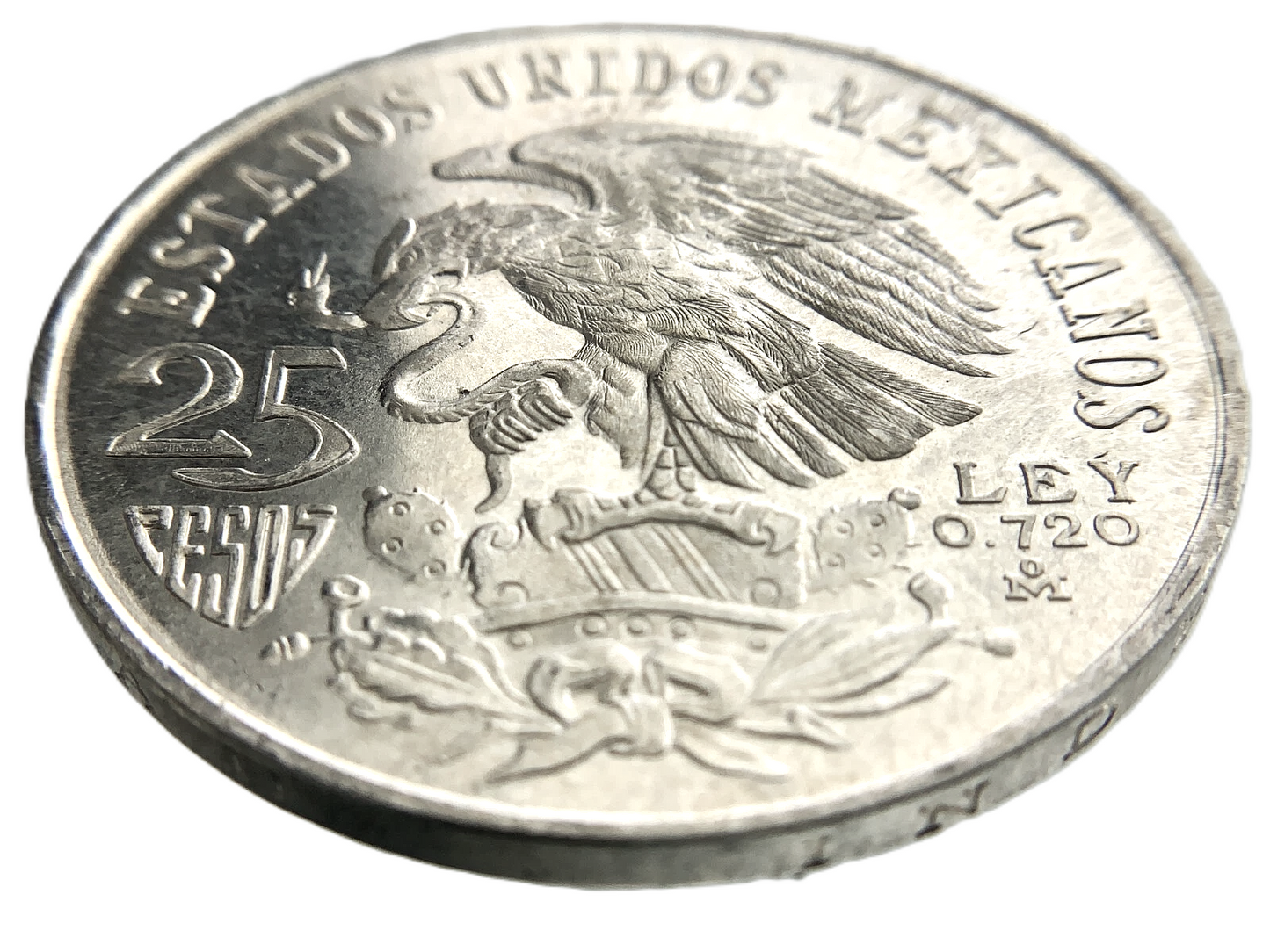 .52 ozt 1968 Mexico 25 Pesos Silver Coin