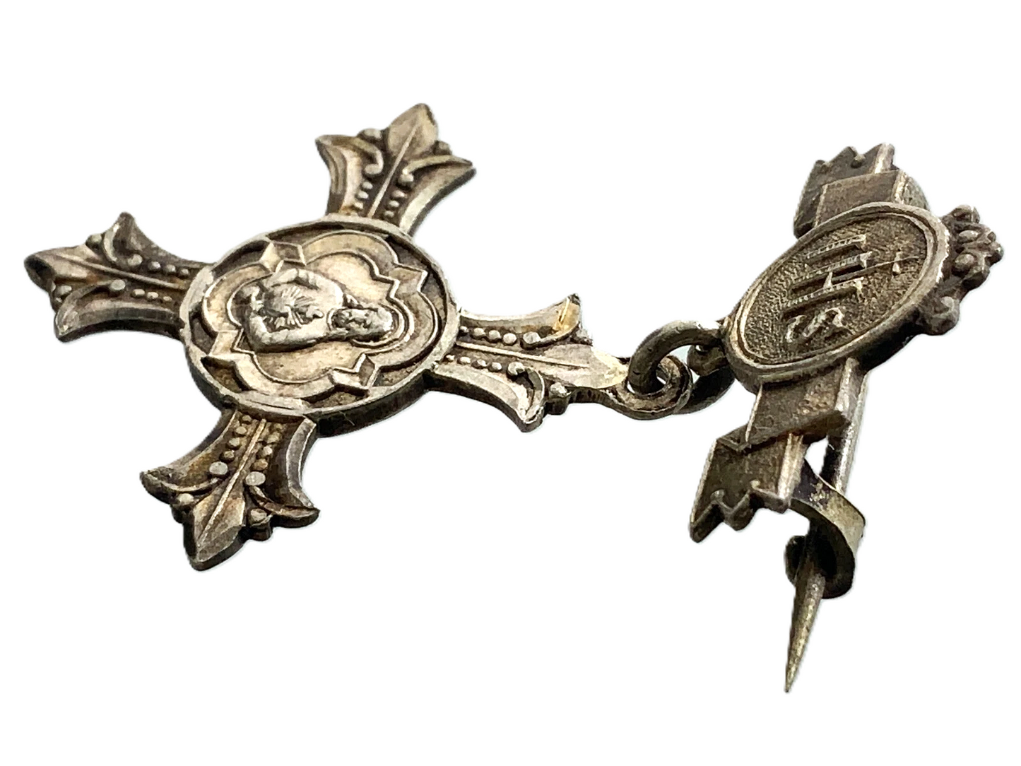 IHS Jesus Christ Holy Pendant Sterling Pin Apostolatus SS Cordis DD047