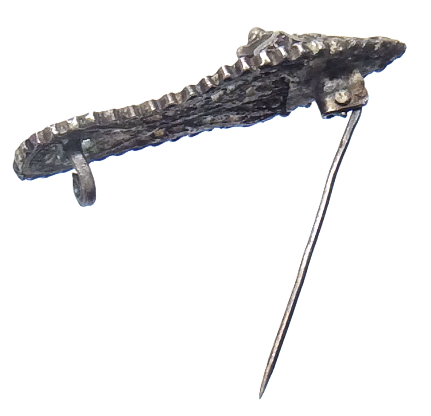 Sterling Silver Ladies Slipper Early Turkish Antique Ottoman Filigree Brooch Pin 1.5in 3.5cm 3g E260