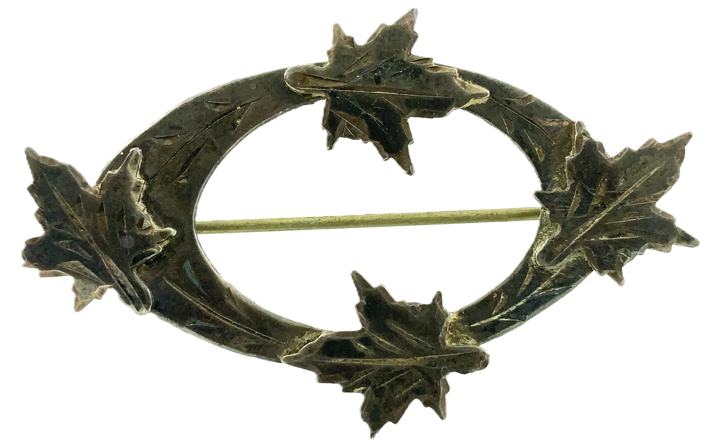 Vintage Sterling Silver Brooch Maple Leaf Fall Autumn Pin EE007