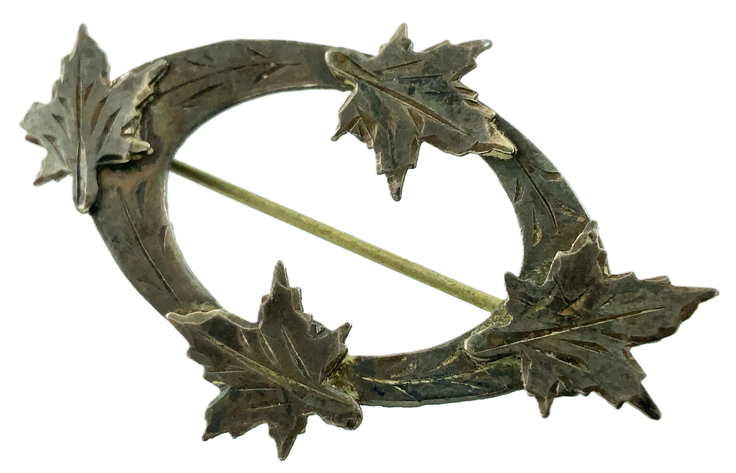 Vintage Sterling Silver Brooch Maple Leaf Fall Autumn Pin EE007
