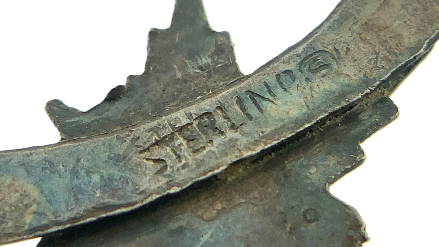 Vintage Sterling Silver Brooch Maple Leaf Fall Autumn Pin EE007