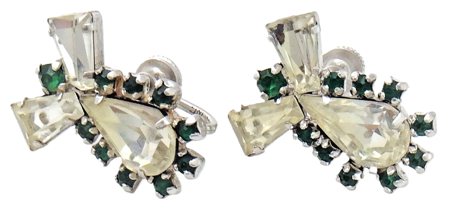 Jay Keel Sterling 925 Silver Screw Back Old Vintage Earrings F996